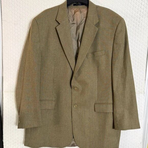 Ralph Lauren Chaps Men's Silk & Wool Blend Pin Checked Sport Coat Sz. 48L - Picture 1 of 7